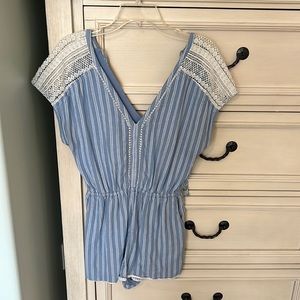 Blue stripped romper. Women size small. Gently worn